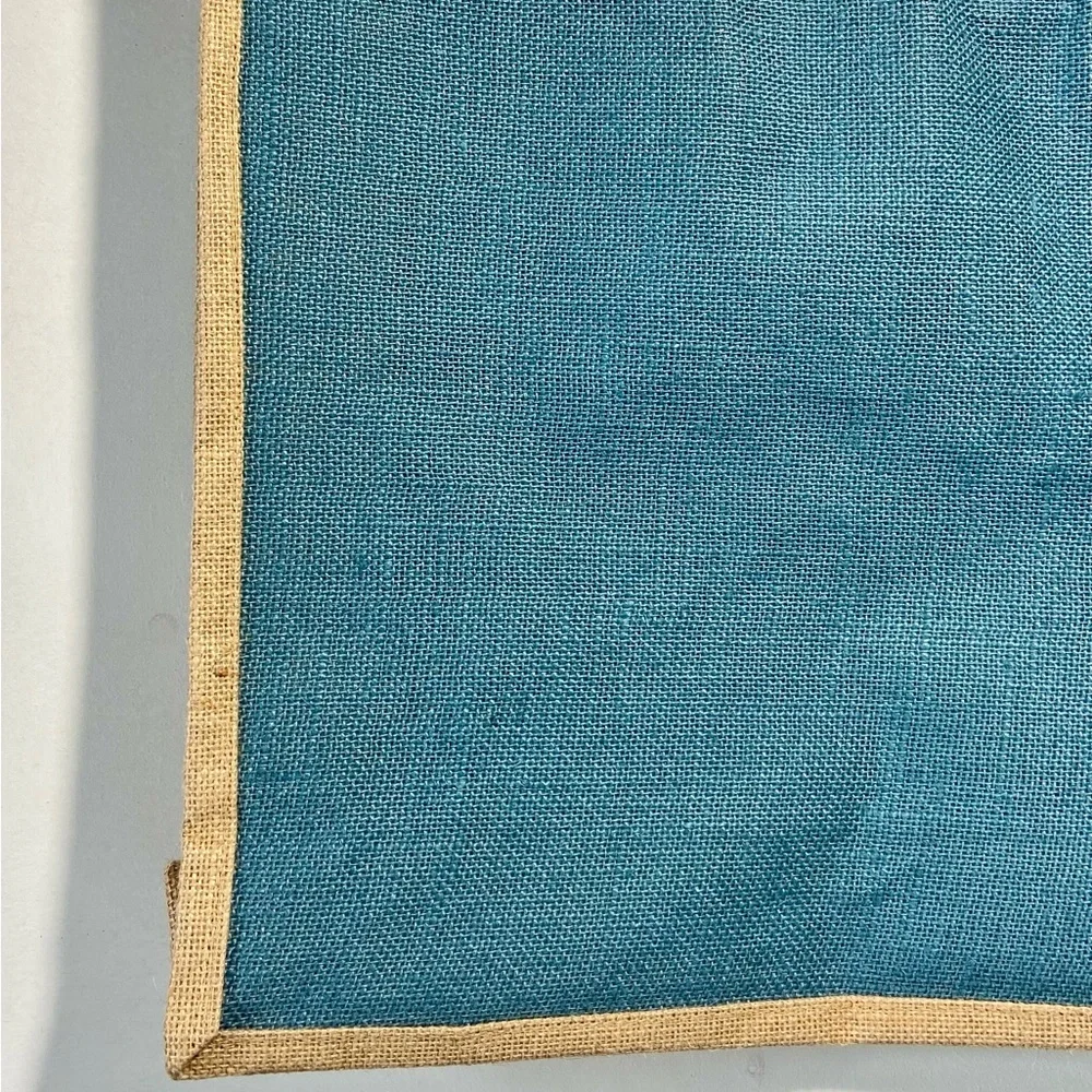 Montage Laguna Beach Resort Large Cornflower Blue Natural Jute Tote Bag Like New - Picture 10 of 16